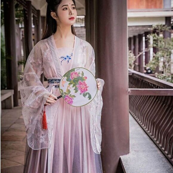 Women Hanfu Female Chinese Style Fairy Teens Girl Vintage Cosplay Costume Party - Picture 3 of 9